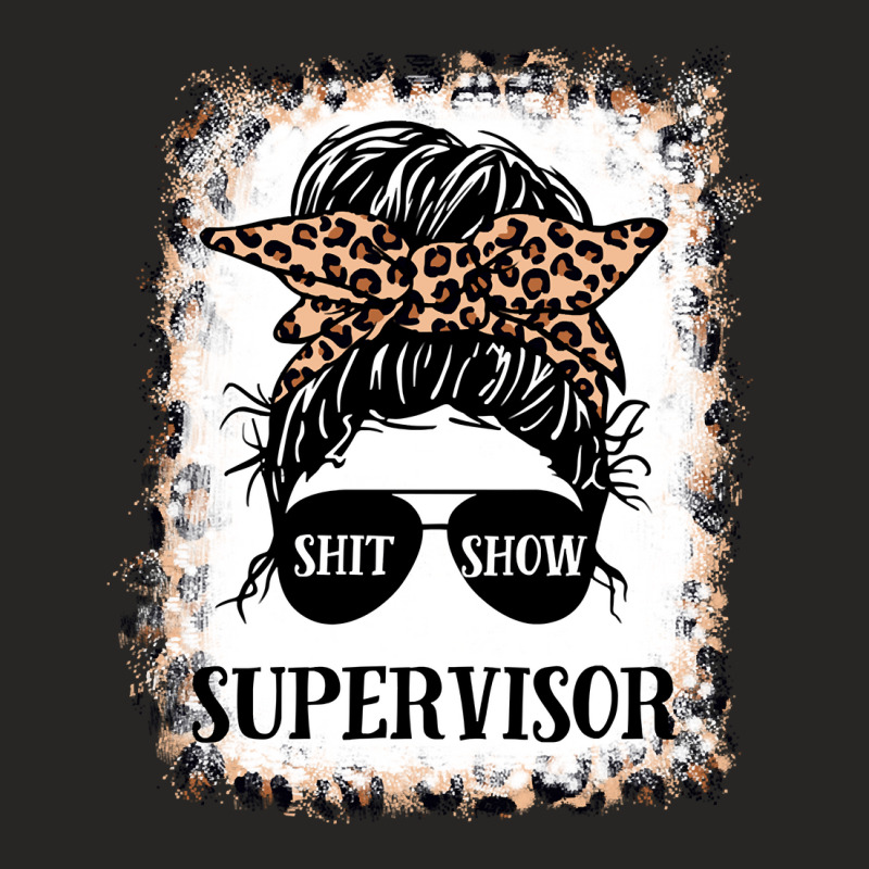 Shit Show Supervisor Tee Women Casual Messy Bun Bleached Pullover Hood Ladies Fitted T-Shirt by linbere | Artistshot