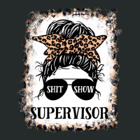 Shit Show Supervisor Tee Women Casual Messy Bun Bleached Pullover Hood Women's Triblend Scoop T-shirt | Artistshot