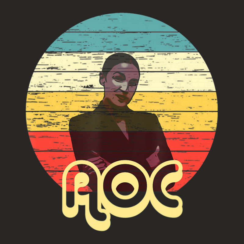 Trending Vintage Aoc Alexandria Ocasio Cortez For President Retro 70s Ladies Fitted T-Shirt by haodinhvan1 | Artistshot