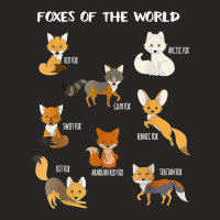 Foxes Of The World Funny Fox Animals Educational T Shirt Ladies Fitted T-shirt | Artistshot