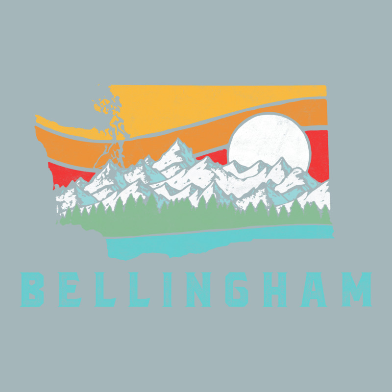 Bellingham Washington Outdoors Retro Mountains Long Sleeve Unisex Sherpa-lined Denim Jacket | Artistshot