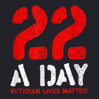 22 A Day Veteran Lives Matter Awareness Unisex Sherpa-lined Denim Jacket | Artistshot