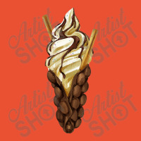 Bubble Waffle Ice Cream, Egg Bubble Chocolate Waffle Vanilla Ladies Fitted T-shirt | Artistshot