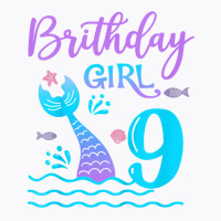 Kids 9 Year Old Gift Mermaid Tail 9th Birthday Girl Daughter T Shirt T-shirt | Artistshot