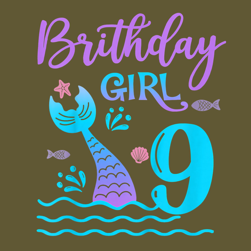 Kids 9 Year Old Gift Mermaid Tail 9th Birthday Girl Daughter T Shirt Vintage Short | Artistshot