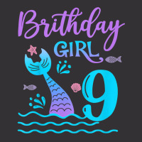 Kids 9 Year Old Gift Mermaid Tail 9th Birthday Girl Daughter T Shirt Vintage Hoodie And Short Set | Artistshot