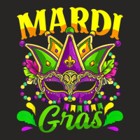 Mardi Gras Mask Beads New Orleans Mardi Gras Parade Carnival T Shirt Ladies Fitted T-shirt | Artistshot