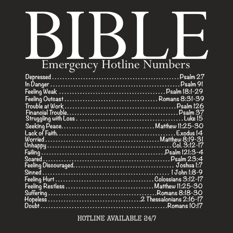 Bible Emergency Hotline Numbers Shirt, Bible Verse Shirt Ladies Fitted T-Shirt by GARRICKFULLER | Artistshot