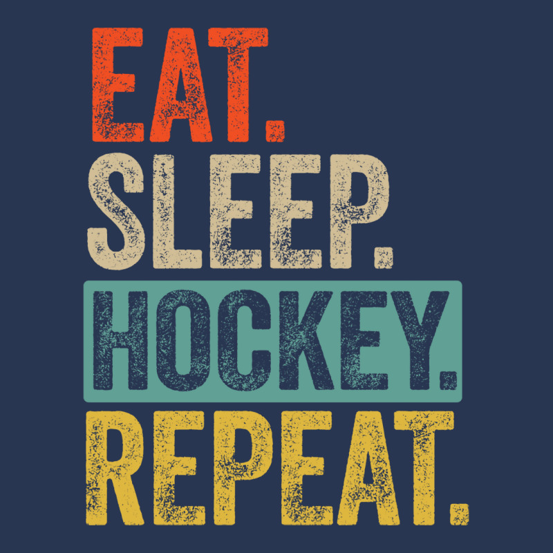 Eat Sleep Hockey Repeat Retro Vintage Gift Men Denim Jacket | Artistshot