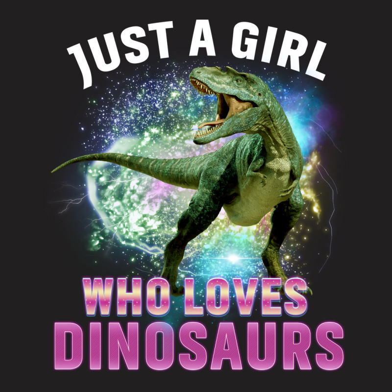 Dinosaurs Lover Just A Girl Who Loves Dinosaurs Cute Stars T-shirt | Artistshot