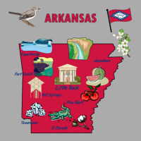 Tourist Attractions Map Of Arkansas State Usa Major Cities  Music T-shirt | Artistshot