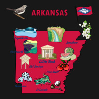 Tourist Attractions Map Of Arkansas State Usa Major Cities  Music Flannel Shirt | Artistshot