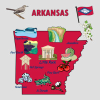 Tourist Attractions Map Of Arkansas State Usa Major Cities  Music V-neck Tee | Artistshot