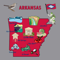 Tourist Attractions Map Of Arkansas State Usa Major Cities  Music 3/4 Sleeve Shirt | Artistshot