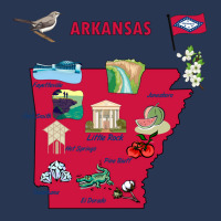 Tourist Attractions Map Of Arkansas State Usa Major Cities  Music Men Denim Jacket | Artistshot