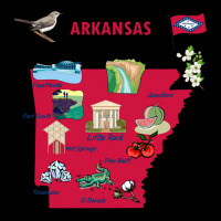 Tourist Attractions Map Of Arkansas State Usa Major Cities  Music Lightweight Hoodie | Artistshot