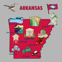 Tourist Attractions Map Of Arkansas State Usa Major Cities  Music Hoodie & Jogger Set | Artistshot