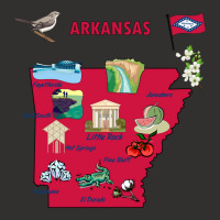 Tourist Attractions Map Of Arkansas State Usa Major Cities  Music Champion Hoodie | Artistshot