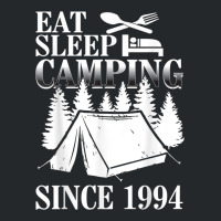 25th Birthday Eat Sleep Camping Camper Crewneck Sweatshirt | Artistshot