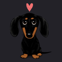 Black And Tan Dachshund With Heart  Cute Cartoon Wiener Dog Unisex Sherpa-lined Denim Jacket | Artistshot