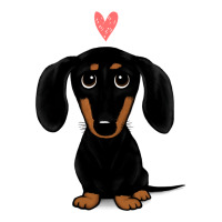 Black And Tan Dachshund With Heart  Cute Cartoon Wiener Dog V-neck Tee | Artistshot