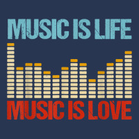 Music Is Life Music Is Love Equalizer Spectrum Analyzer T Shirt Ladies Denim Jacket | Artistshot