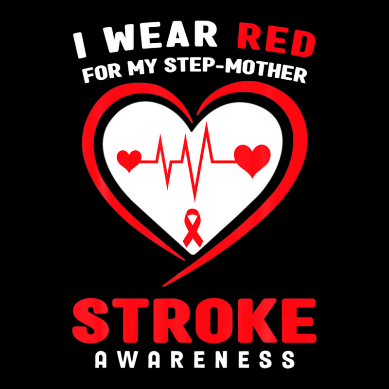 I Wear Red For My Step-mother Stroke Awareness Pocket T-shirt | Artistshot