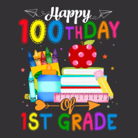 Happy 100th Day Of 1st Grade Teacher 100 Days Of School Boys Red Vintage Hoodie | Artistshot