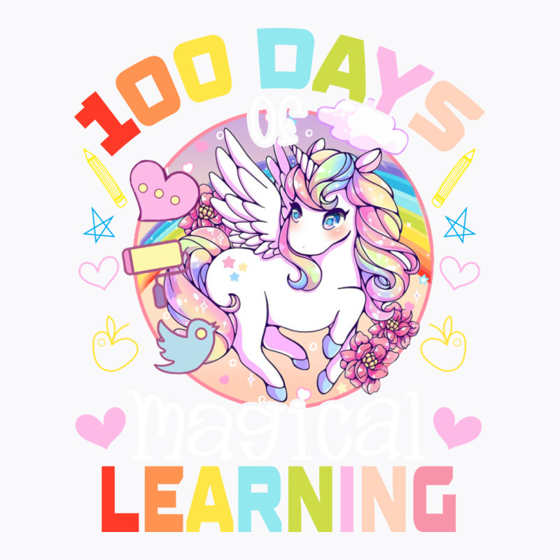 100th Day Of School Unicorn Girls 100 Days Of School Yellow T-shirt | Artistshot