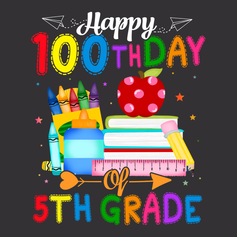 Happy 100th Day Of 5th Grade Teacher 100 Days Of School Boys Stars Vintage Hoodie | Artistshot