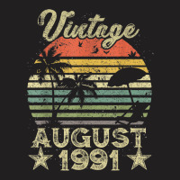 28th Birthday Gift Vintage 28 Years Old August 1991 S T-shirt | Artistshot