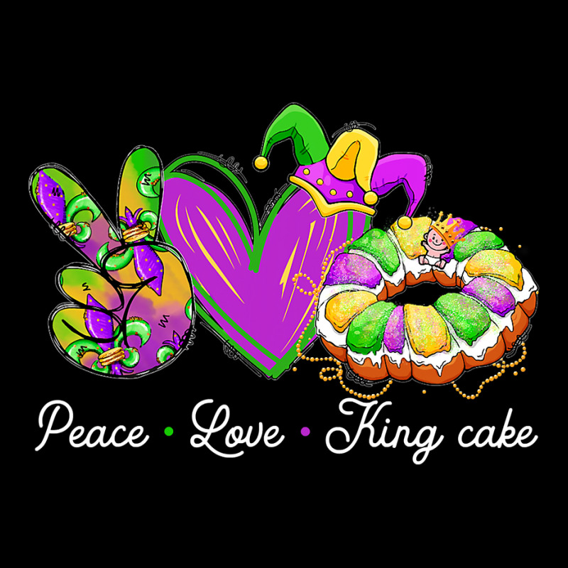 Peace Love King Cake Funny Mardi Gras Party Carnival Gift Zipper Hoodie | Artistshot