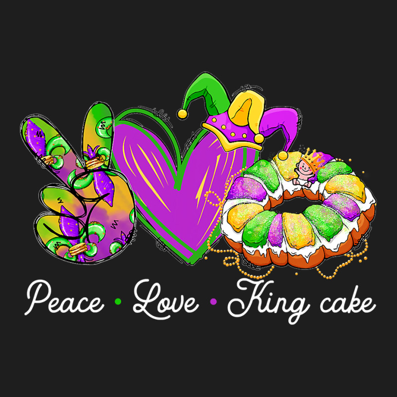 Peace Love King Cake Funny Mardi Gras Party Carnival Gift Classic T-shirt | Artistshot