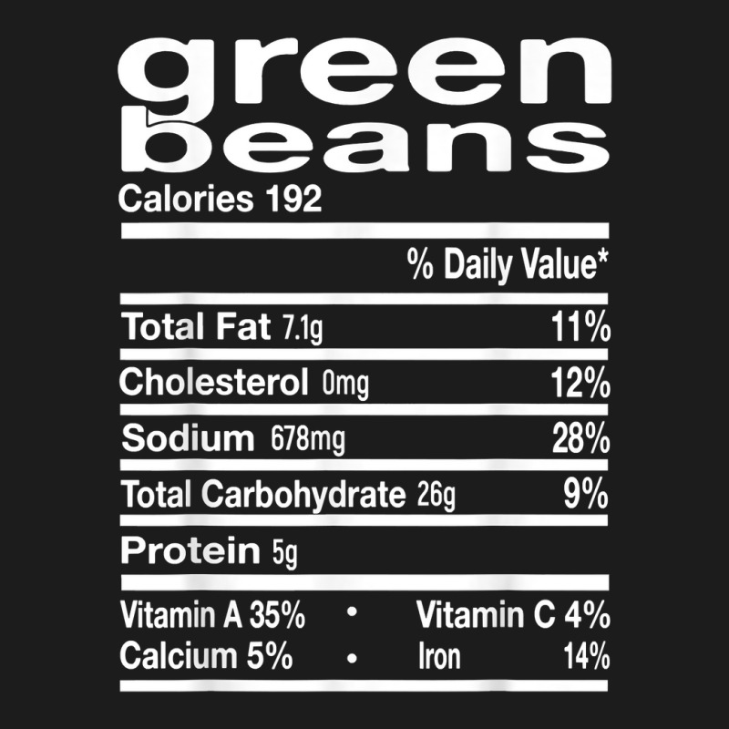 Custom Green Bean Nutrition Facts 2022 Thanksgiving Christmas Food