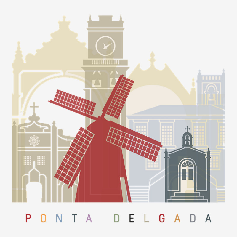 Limited Edition Ponta Delgada Skyline Poster Adjustable Cap by greggjvandervor | Artistshot