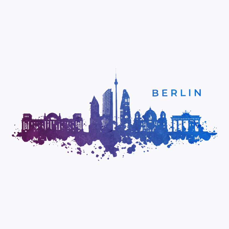 Berlin Watercolor Skyline T-shirt | Artistshot