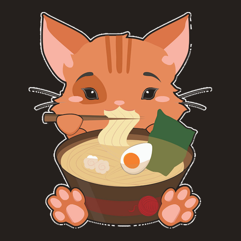 Japanese T  Shirt Anime Cute Cat Japanese Ramen Noodles Kawaii Gift De Tank Top | Artistshot