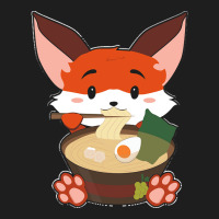 Japanese T  Shirt Anime Cute Fox Japanese Ramen Noodles Kawaii Gift Pr Classic T-shirt | Artistshot