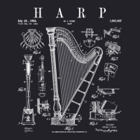 Harp Vintage Patent Harpist Drawing Print .png Unisex Sherpa-lined Denim Jacket | Artistshot