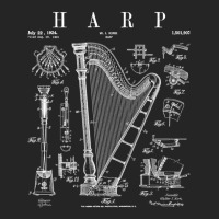 Harp Vintage Patent Harpist Drawing Print .png Unisex Hoodie | Artistshot