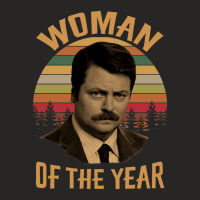 Woman Of The Year Vintage Retro Ron Swanson Parks And Recreation Ladies Fitted T-shirt | Artistshot