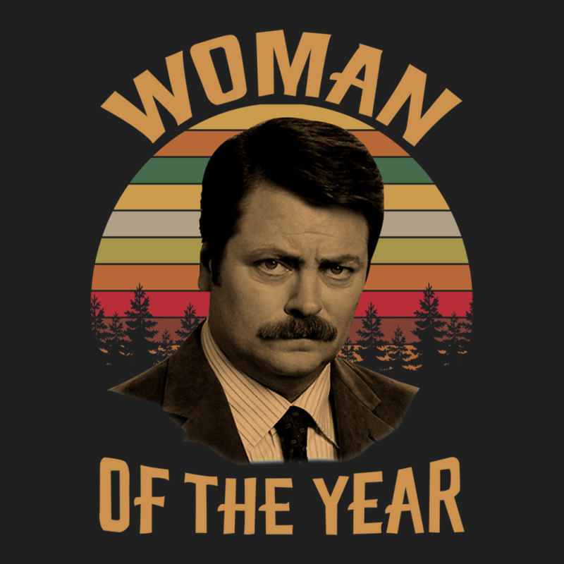 Woman Of The Year Vintage Retro Ron Swanson Parks And Recreation Ladies Polo Shirt by ChristineErevelles | Artistshot