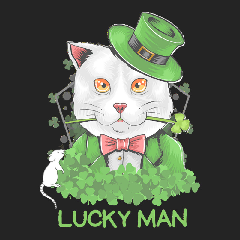 Lucky Man T  Shirt Lucky Man Funny White Cat And White Mouse St. Patri 3/4 Sleeve Shirt | Artistshot