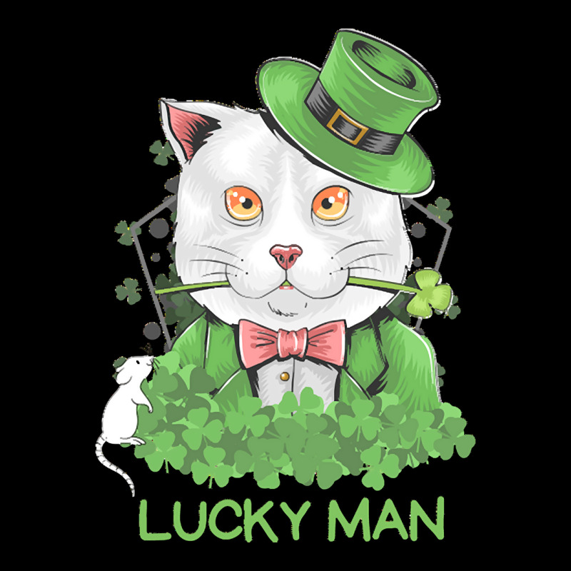 Lucky Man T  Shirt Lucky Man Funny White Cat And White Mouse St. Patri Men's 3/4 Sleeve Pajama Set | Artistshot