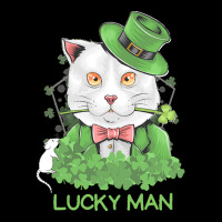 Lucky Man T  Shirt Lucky Man Funny White Cat And White Mouse St. Patri Lightweight Hoodie | Artistshot