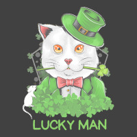 Lucky Man T  Shirt Lucky Man Funny White Cat And White Mouse St. Patri Vintage T-shirt | Artistshot