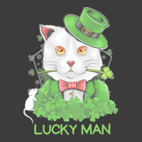 Lucky Man T  Shirt Lucky Man Funny White Cat And White Mouse St. Patri Men's Polo Shirt | Artistshot