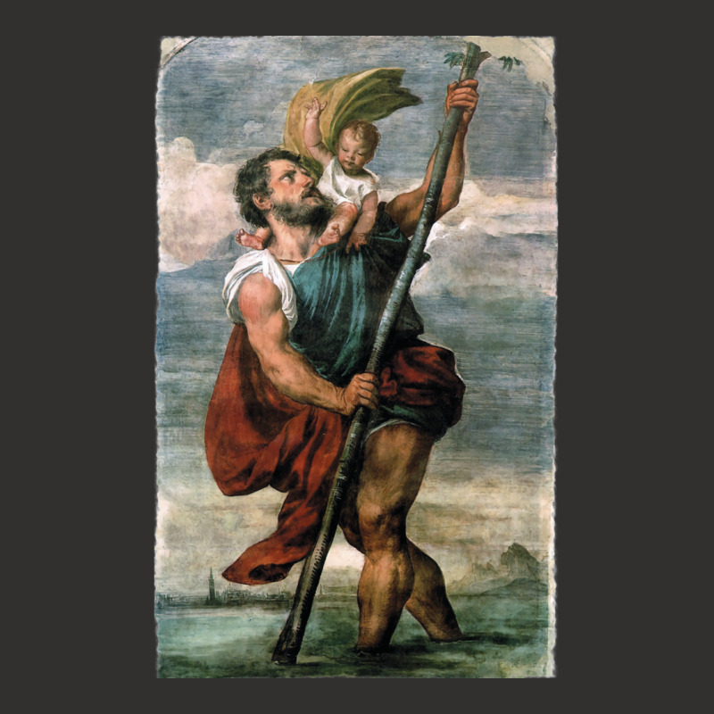 Saint Christopher Carrying The Christ Child Fresco Champion Hoodie | Artistshot