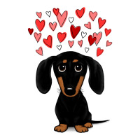 Black And Tan Dachshund With Valentine Hearts  Cute Cartoon Wiener Dog Men's Long Sleeve Pajama Set | Artistshot