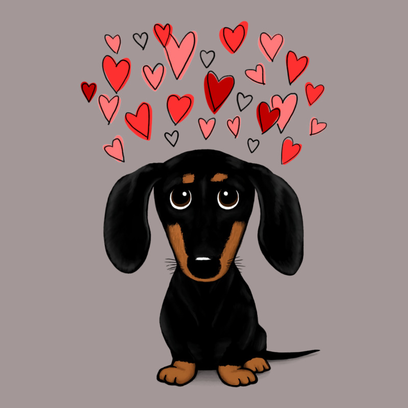 Black And Tan Dachshund With Valentine Hearts  Cute Cartoon Wiener Dog Vintage Hoodie by hammadmulatp | Artistshot